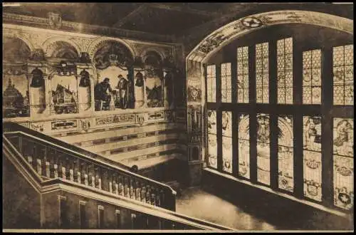 Ansichtskarte Heilbronn Treppe im Rathaus. 1914