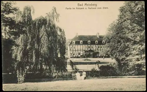 Ansichtskarte Horn-Bad Meinberg Partie Im Kurpark u. Kurhaus zum Stern. 1914