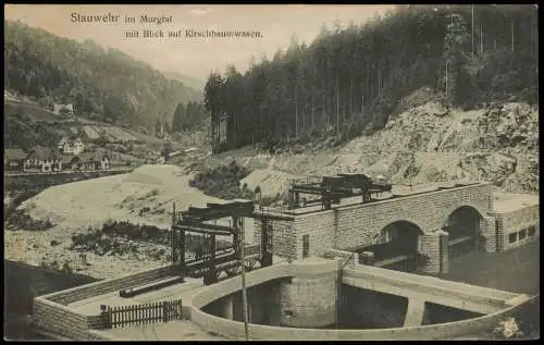 Ansichtskarte Kirschbaumwasen-Forbach (Baden) Stauwehr im Murgtal 1914