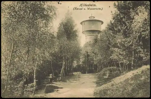 Ansichtskarte Hildesheim Kanzel u. Wasserturm 1912