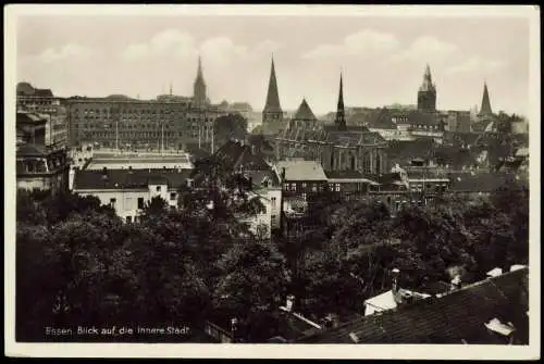 Ansichtskarte Essen (Ruhr) Blick auf die innere Stadt. 1932