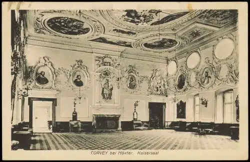 Ansichtskarte Höxter (Weser) Schloß Kloster Corvey - Kaisersaal 1928