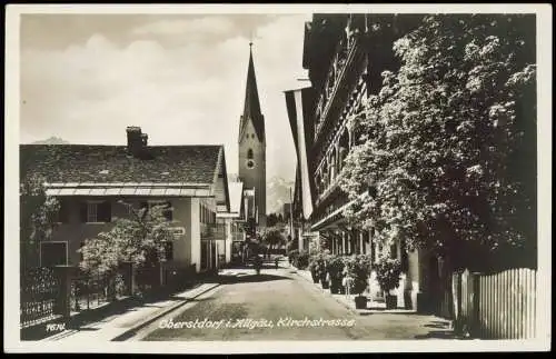 Ansichtskarte Oberstdorf (Allgäu) Kirchstraße - Fotokarte 1928