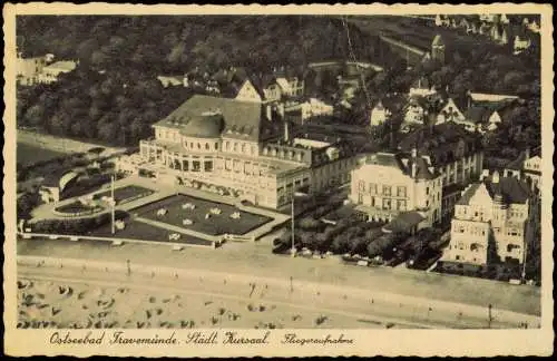 Ansichtskarte Travemünde-Lübeck Luftbild Fliegeraufnahme Strand Kurhaus 1942