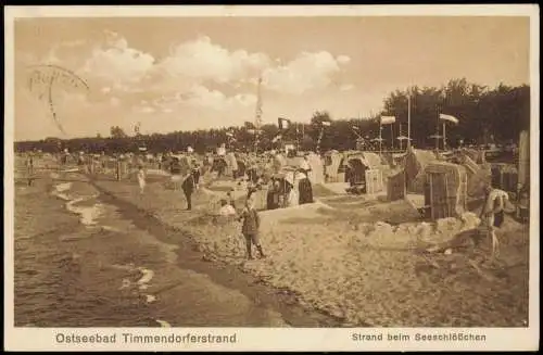 Ansichtskarte Timmendorfer Strand Strandleben beim Seeschlößchen 1929