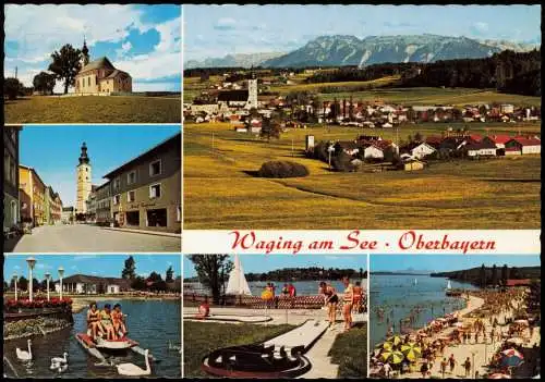 Waging am See Mehrbildkarte mit Ortsansichten ua. Marktplatz uvm. 1975