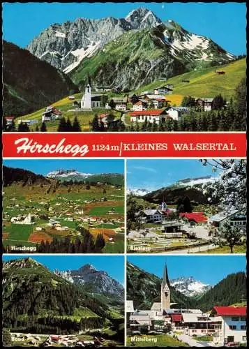 Hirschegg-Mittelberg Vorarlberg Mehrbildkarte mit KLEINES WALSERTAL 1980