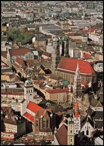 Ansichtskarte München Luftbild City-Bereich vom Flugzeug aus 1975