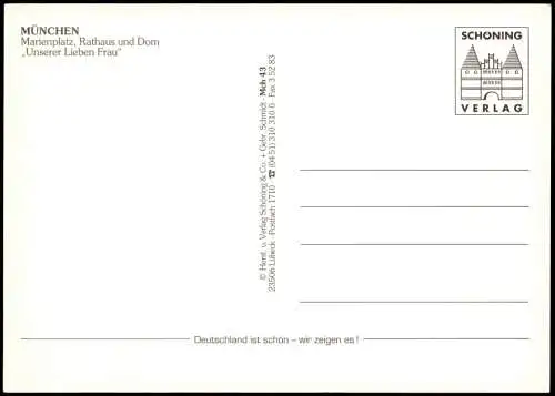 Ansichtskarte München Marienplatz, Rathaus und Dom 1990