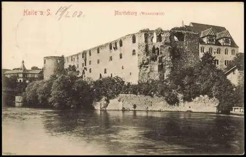 Ansichtskarte Halle (Saale) Moritzburg, Wasserseite 1908