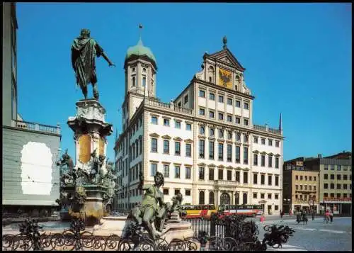 Ansichtskarte Augsburg Partie am Rathaus 1980