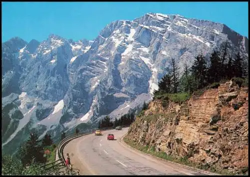 Berchtesgaden Roßfeld-Ringstraße mit Hohem Göll Berchtesgadener Land 1970