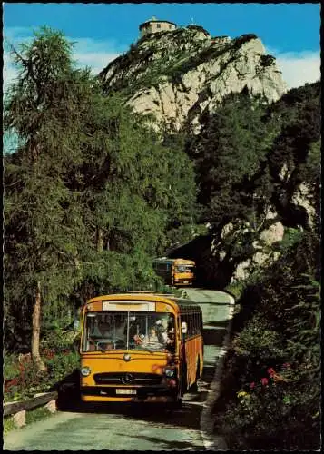 Berchtesgaden Bus-Verkehr auf der Auffahrt zum Kehlsteinhaus 1970