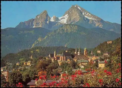 Ansichtskarte Berchtesgaden Umland-Ansicht Berchtesgaden mit Watzmann 1975