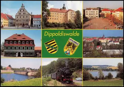 Dippoldiswalde Mehrbildkarte mit 8 Ortsansichten und Wappen 2000