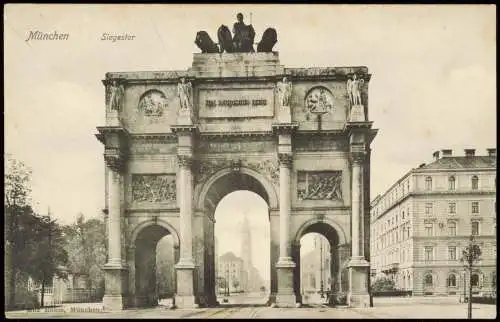 Ansichtskarte München Siegestor 1910