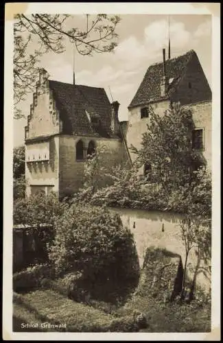 Ansichtskarte Grünwald (Oberbayern) Schloss 1950