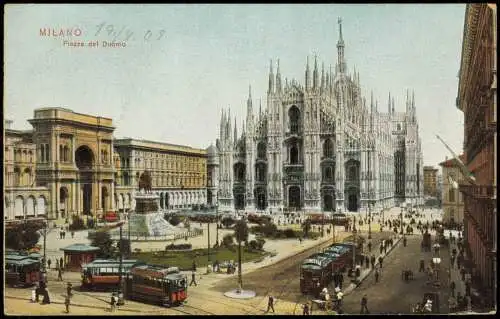 Cartoline Mailand Milano Piazza del Duomo 1912