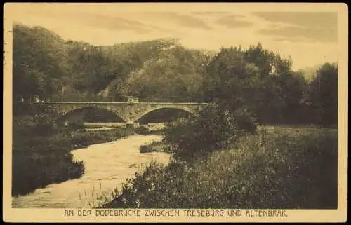 Ansichtskarte Treseburg Bodebrücke zwischen Treseburg und Altenbrak 1922