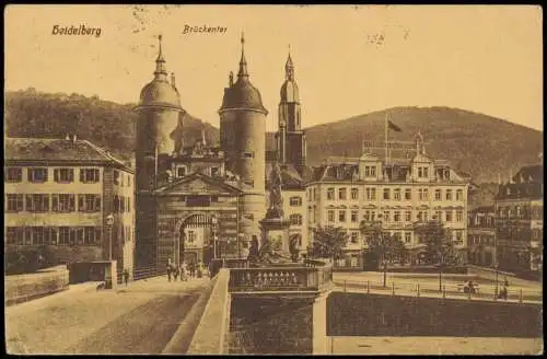 Ansichtskarte Heidelberg Brückentor - Hotel 1913/1920