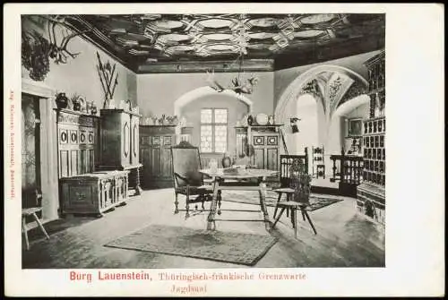 Lauenstein-Ludwigsstadt Burg  fränkische Grenzwarte Jagdsaal 1916