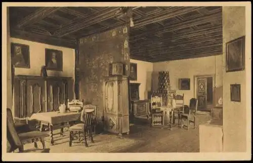 Ansichtskarte Lauenstein-Ludwigsstadt Burg Lauenstein Askanierzimmer 1916