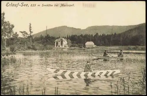 Ansichtskarte Erlaufsee Erlaufsee Ruderer und Hotel 1911