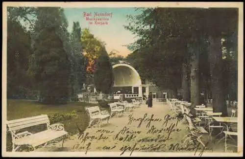 Ansichtskarte Bad Nenndorf Kurpark Musikpavillon Muschel 1912