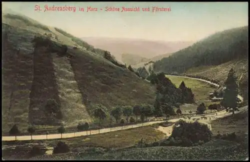 Sankt Andreasberg-Braunlage Harz - Schöne Aussicht und Försterei 1909