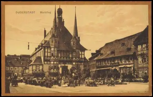 Ansichtskarte Duderstadt Markttag Opalgold 1922