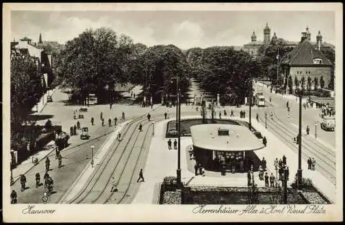 Ansichtskarte Hannover Herrenhäuser-Allee, Haltestelle 1938