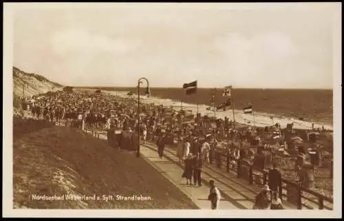 Ansichtskarte Westerland-Sylt Strandleben 1929