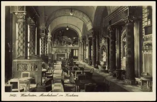 Ansichtskarte Wiesbaden Muschelsaal im Kurhaus. 1930