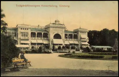 Postcard Göteborg Trädgårdsföreningens Konsertsalong 1909   Schweden Servige