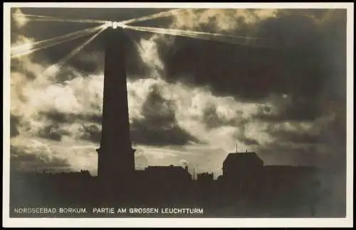 Ansichtskarte Borkum Großer Leuchtturm Stimmungsbild 1930