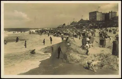 Ansichtskarte Westerland-Sylt Strandleben Hotel 1934