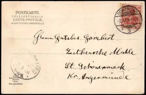 Ansichtskarte Dortmund Eingang zum Kaiser Wilhelm Hain. 1904