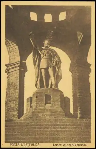 Porta Westfalica Kaiser-Wilhelm-Denkmal - Porta Westfalica nahaufnahme 1915