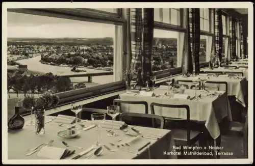 Ansichtskarte Bad Wimpfen Kurhotel Mathildenbad, Terrasse 1938