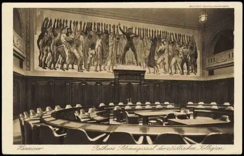 Hannover Rathaus. Sitzungssaal der städtischen Kollegien Wandgemälde 1928