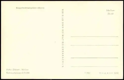 Ansichtskarte Oberharz am Brocken Rappbodetalsperre 1963