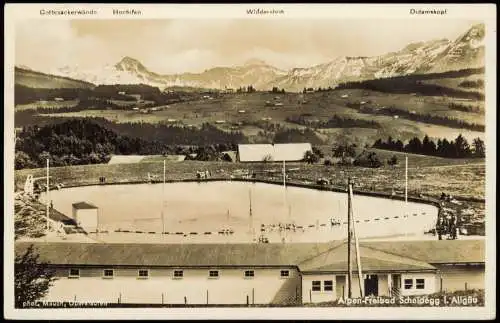 Ansichtskarte Scheidegg Alpen-Freibad - Fotokarte 1936