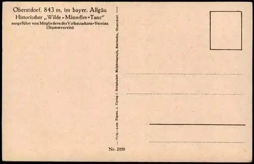 Ansichtskarte Oberstdorf (Allgäu) Historischer Wilde-Männdles-Tanz 1928