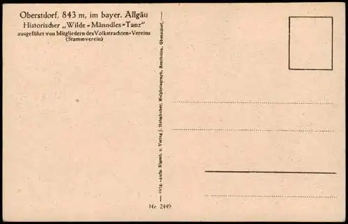 Ansichtskarte Oberstdorf (Allgäu) Historischer Wilde - Männdles-Tanz 3 1928