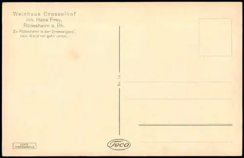 Ansichtskarte Rüdesheim (Rhein) Drosselhof Eingang bei Nacht 1928