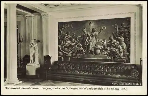 Herrenhausen-Hannover Schloß Eingangshalle mit Wandgemälde 1935