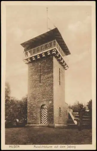 Ansichtskarte Hilden Aussichtsturm auf dem Jaberg 1926