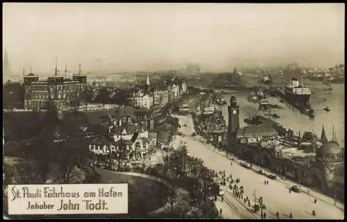 St. Pauli-Hamburg Fotokunst Fährhaus St. Pauli Hafen und Stadt 1930