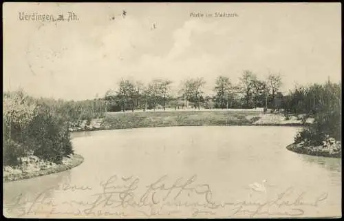 Ansichtskarte Uerdingen-Krefeld Crefeld Partie im Stadtpark. 1907