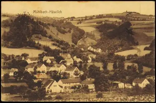 Ansichtskarte Mühlbach-Müglitztal Häselich - Stadtpartie 1927